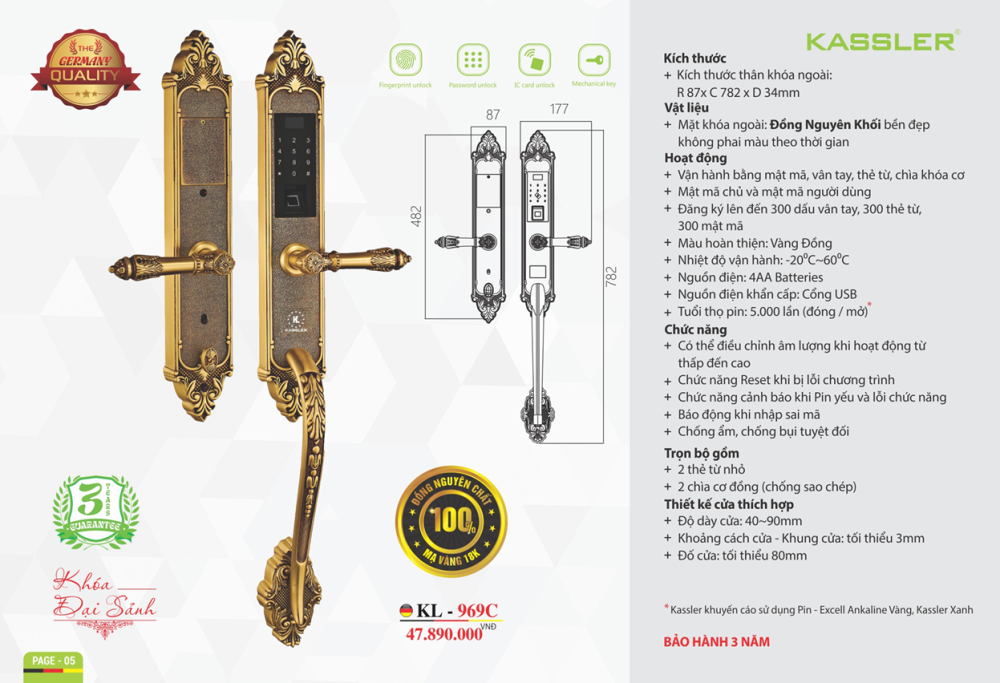 khoa dai sanh kassler kl 969c tieu chuan duc6 - Khóa đại sảnh Kassler KL-969C tiêu chuẩn Đức Khóa đại sảnh Kassler KL-969C tiêu chuẩn Đức